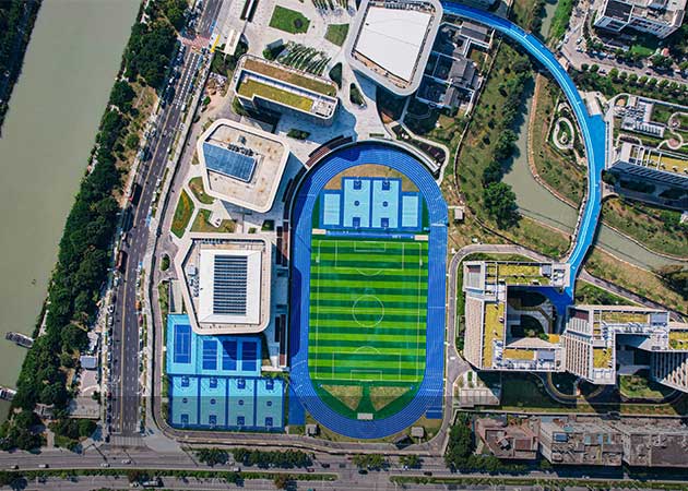 浙江温州科技高级中学-优力弹球场+优力弹混合型跑道