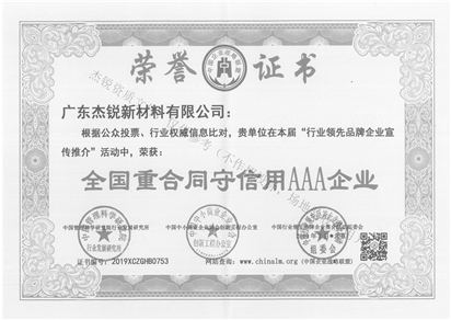 守合同重信用证书